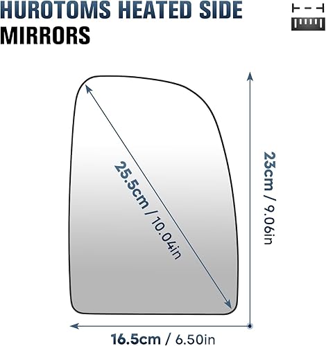 Miniatura 2 de Espejo lateral del pasajero de vidrio para Ram Promaster 2014-2021 15002500  3500 con calefacción, espejo de remolque con placa de respaldo de
