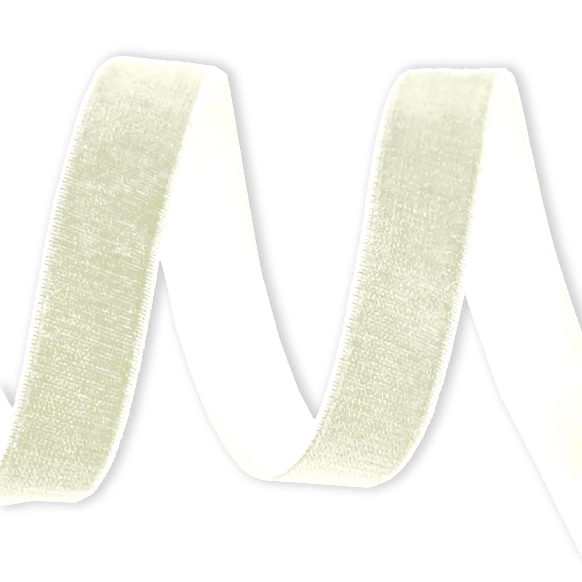 9mm Velvet Elastic Ribbon Flat Stretchy Cord Flat Elastic Velour Tape Sewing Band Trimming for Skirts Trousers Waistbands Headband Masks Clothing Arts & Crafts (9mm - Cream - 3 Meters)