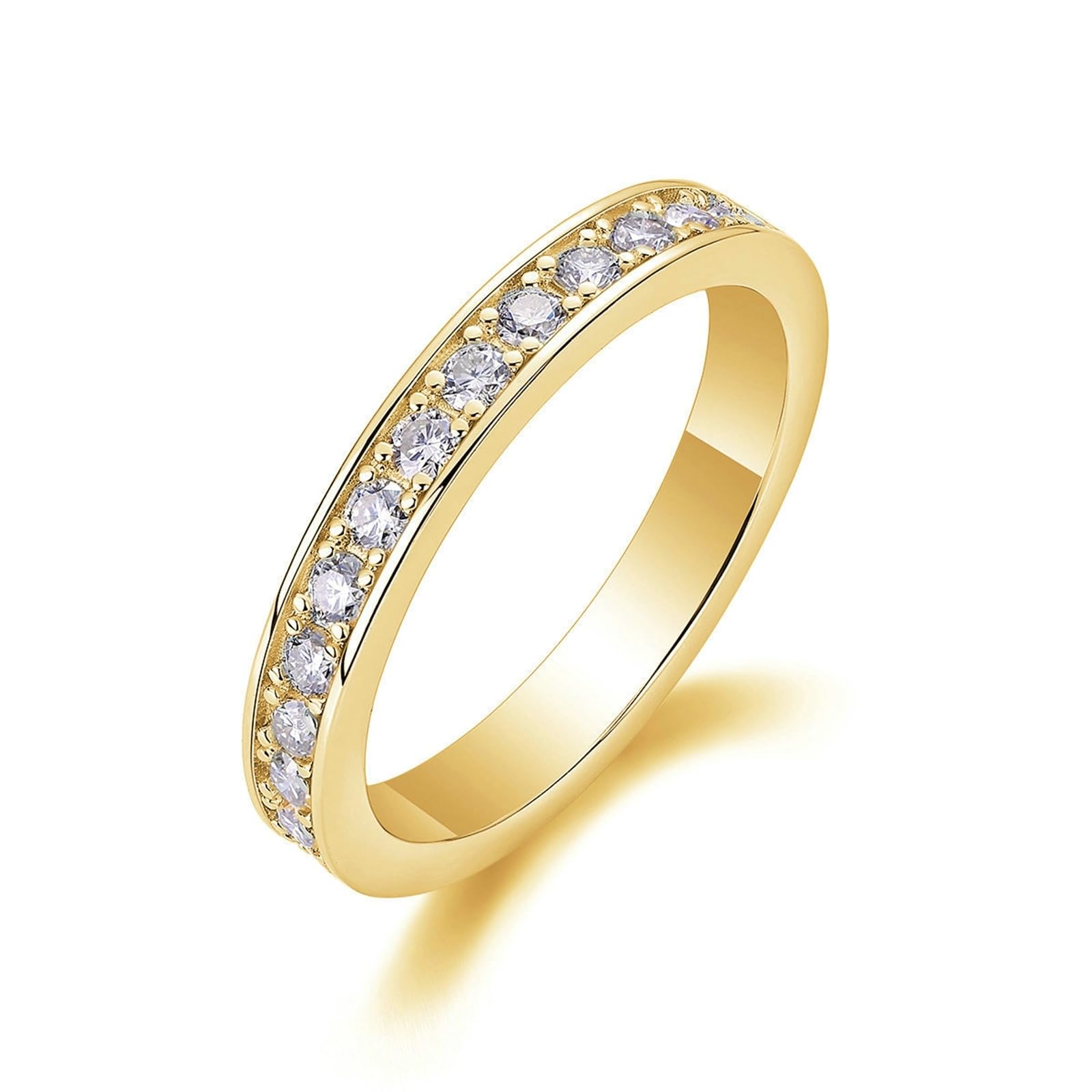 Anillo de compromiso de oro blanco de 9 K de 14 K y 18 quilates para mujer, anillo de compromiso con moissanita de 0,49 quilates para mujer