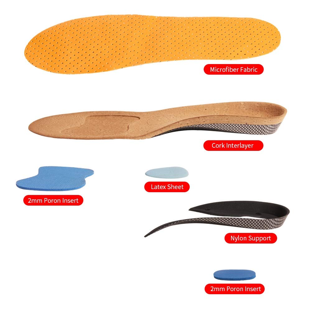Plantari in Pelle Soletta per Piedi Piatti Supporto Rigido per Plantare Solette Ortopediche per Uomo Donna Cuscino per Piedi(35-37)