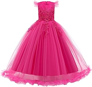 Flower Girls Maxi Dress Bridesmaid Wedding Pageant Party Princess Communion Floral Boho Vintage Lace Dance Gown