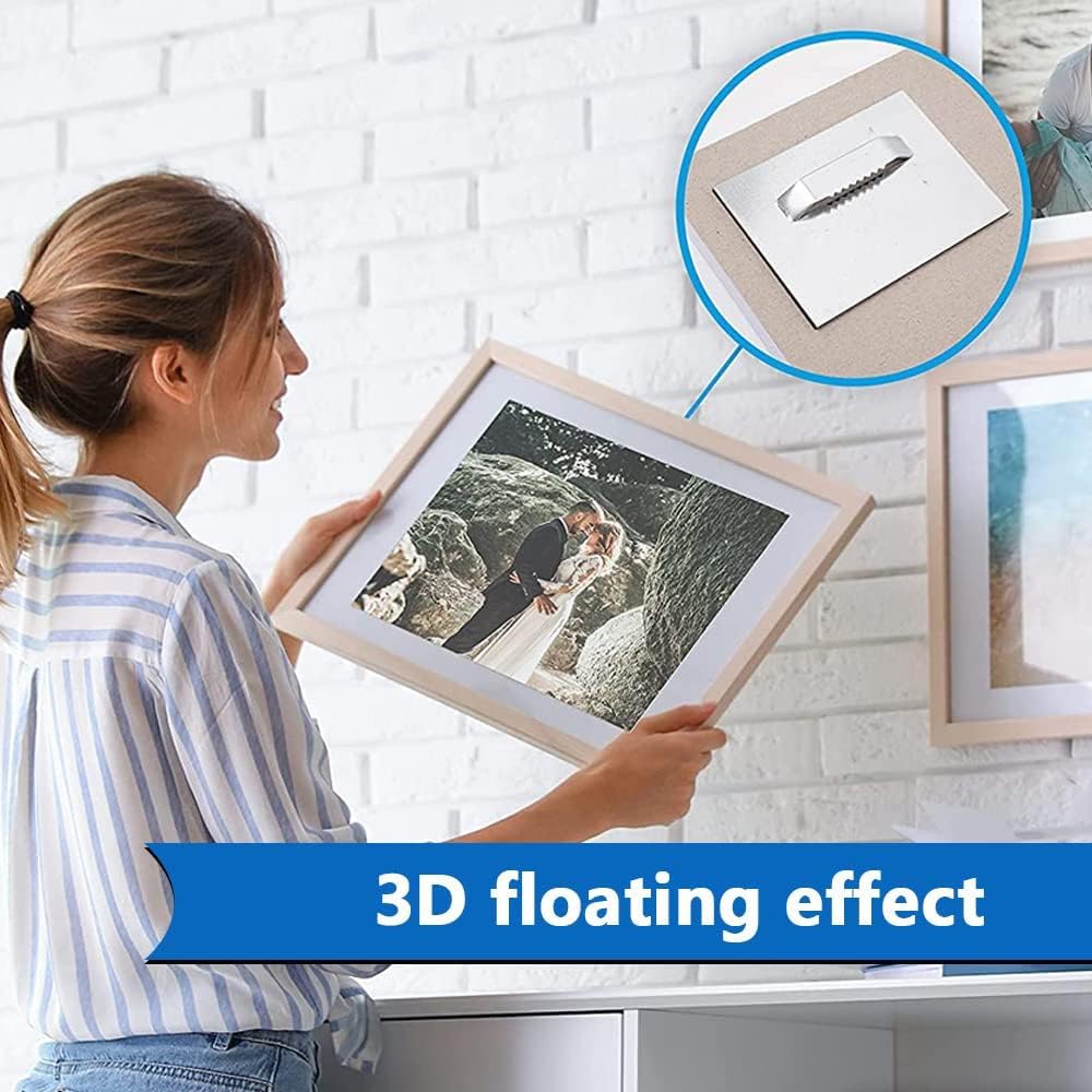 6 Supports Photos Invisibles Autocollants - Crochets Muraux Pour Cadres Et Miroirs - Adhésif Fort - Inclus Vis Et Chevilles