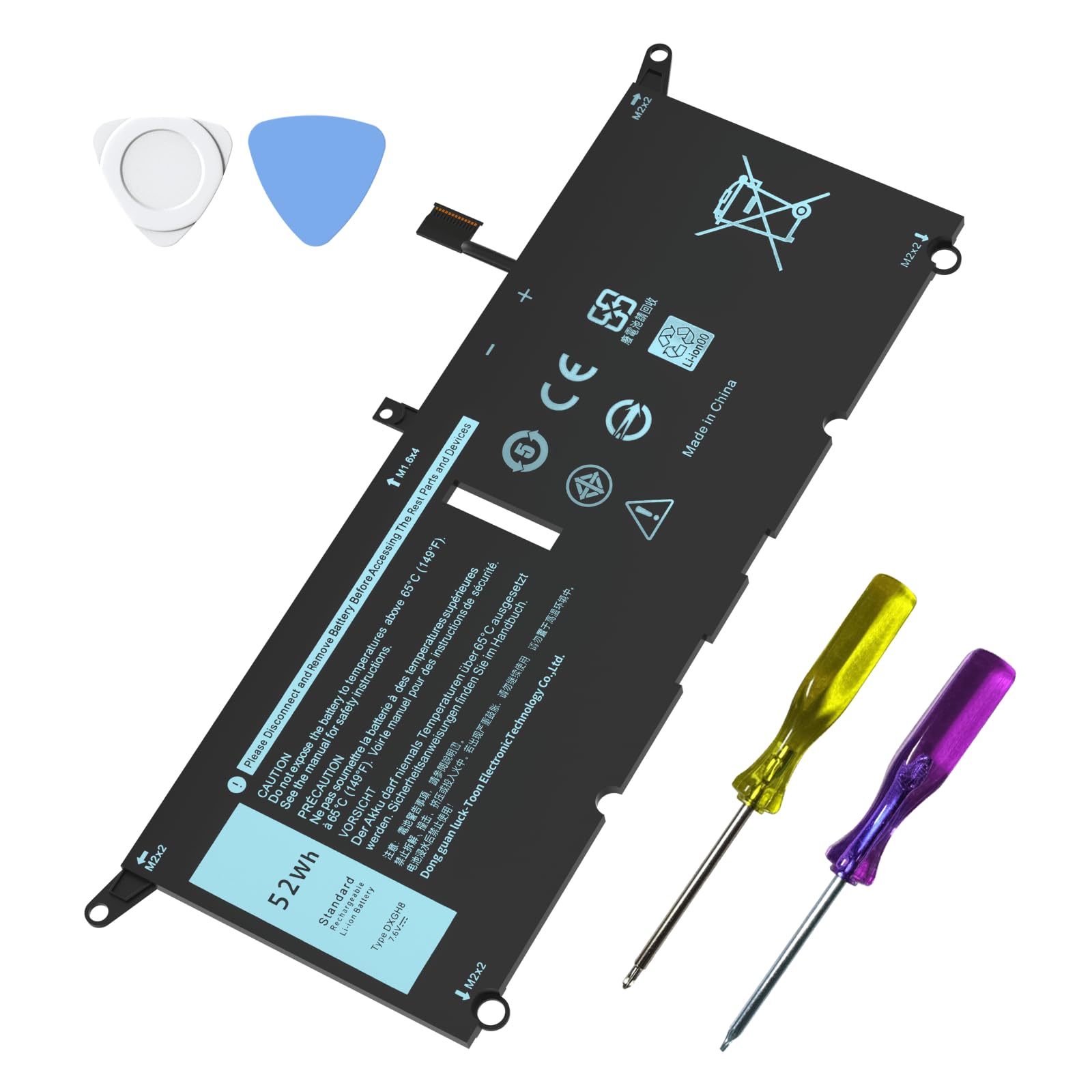 Gihebac 52Wh DXGH8 Laptop Battery Compatible with Dell XPS 13 9370 9380 2019 Inspiron 13 7390 7391 2-in-1 5390 5391 7490 Latitude 3301 E3301 Vostro