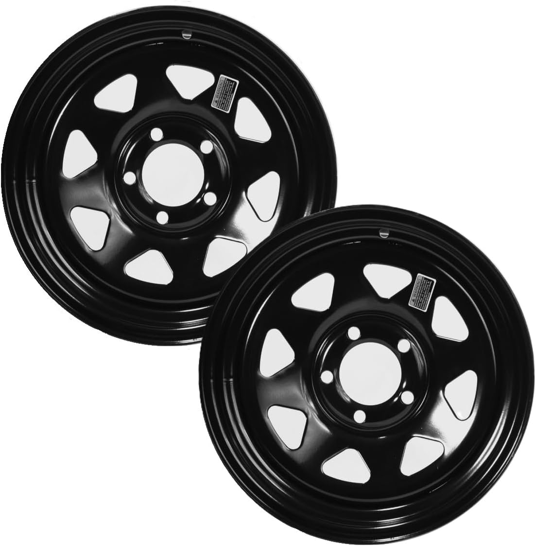 eCustomrim 2-Pack Trailer Wheels JG 13X4.5 Black Spoke 1730 Lb. 3.19 Center Bore 5 Lug Rim