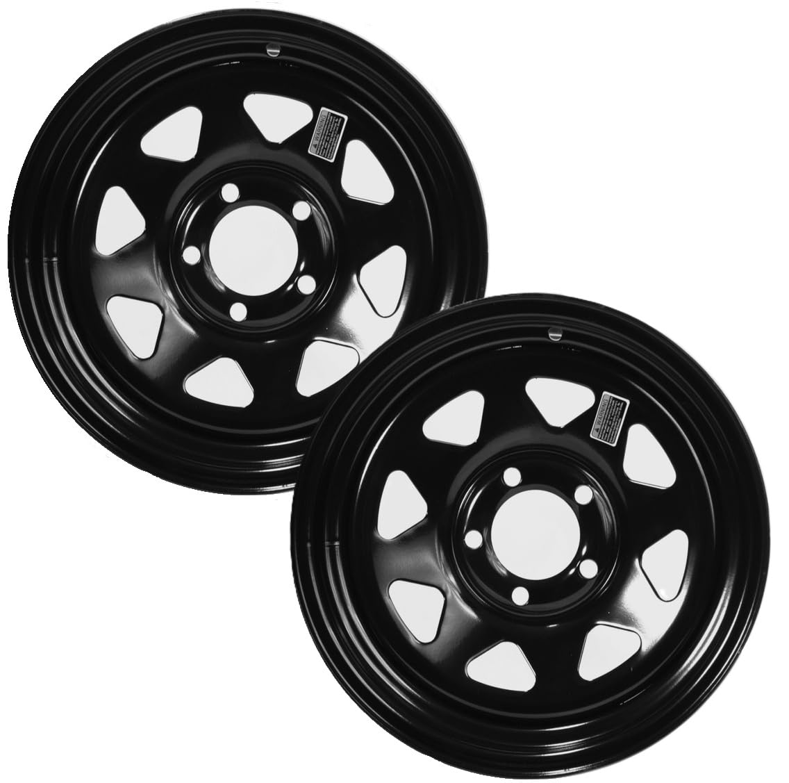 eCustomRim 2-Pack Trailer Wheels 13X4.5 Black Spoke 1730 Lb. - wheels | Mubboo