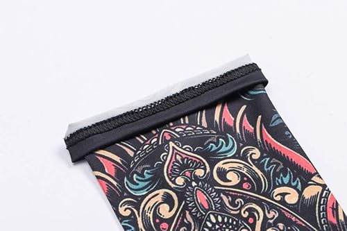 Miniatura 6 de Red Plume Mangas de brazo para hombres y mujeres, con protección UV, mangas refrescantes para brazos, para tatuajes, antideslizantes, de compresión,