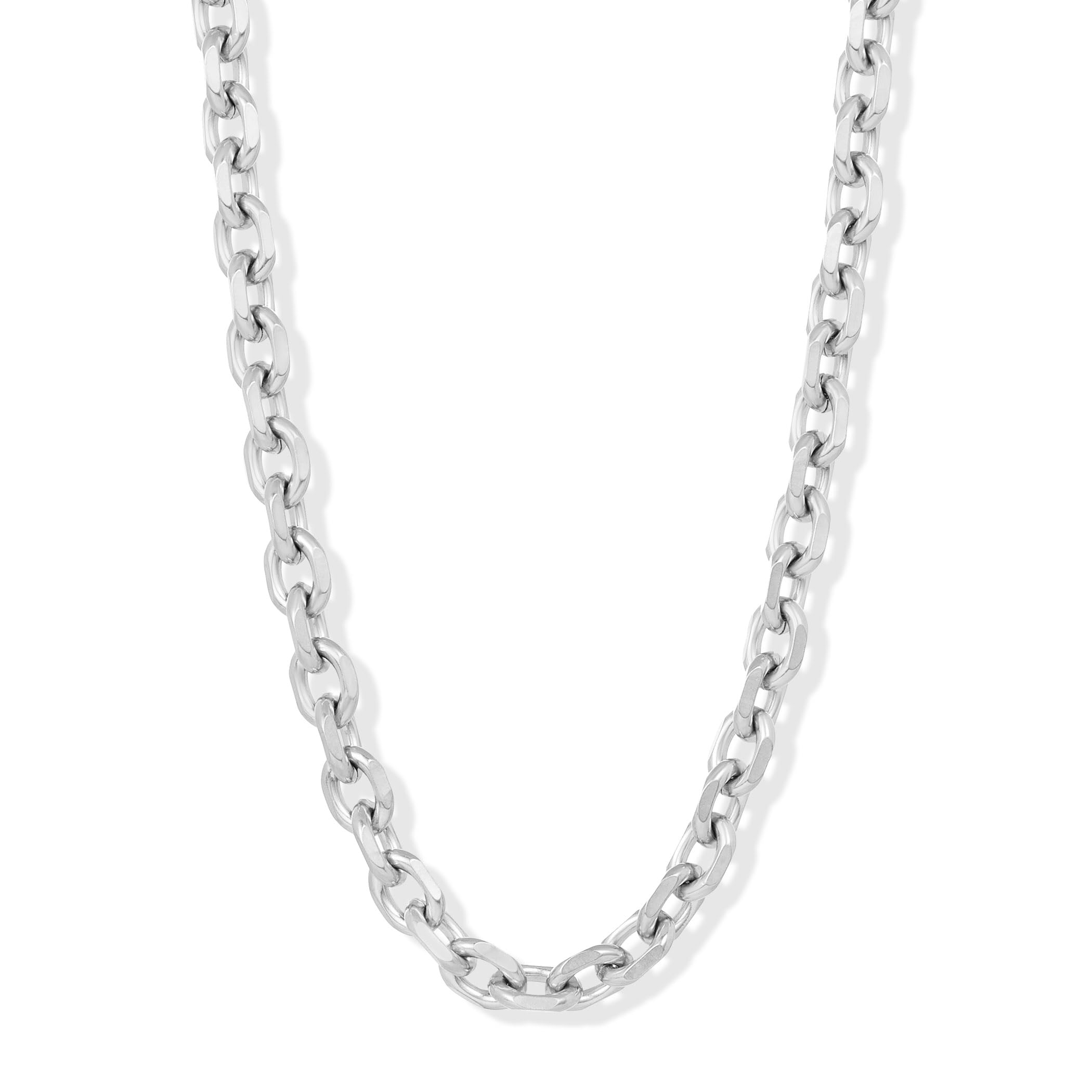 Invicta Jewelry Men's Knife Edge Oval Link Chain Necklace (10.6mm) - 24"
