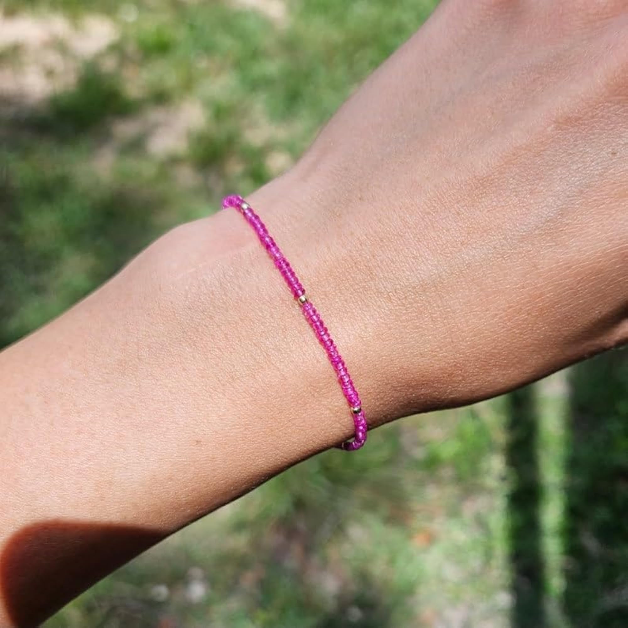 Burmese Ruby Bracelet, Adjustable Gold Plated