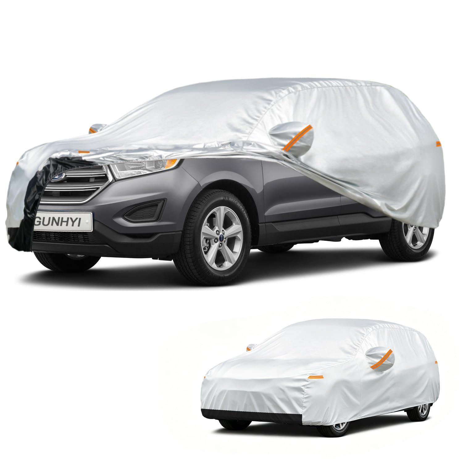 GUNHYI Waterproof SUV Car Cover Custom Fit Ford Edge (2007-2026) | All-Weather outdoor sun/rain/dust/snow protection, durable breathable Oxford fabric, soft paint-safe, cover for Automobiles.