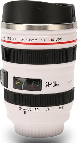 Taza de café con lente de cámara, taza de café de viaje, taza de acero inoxidable, termo con tapa, tazas de café para fotos, regalos geniales para