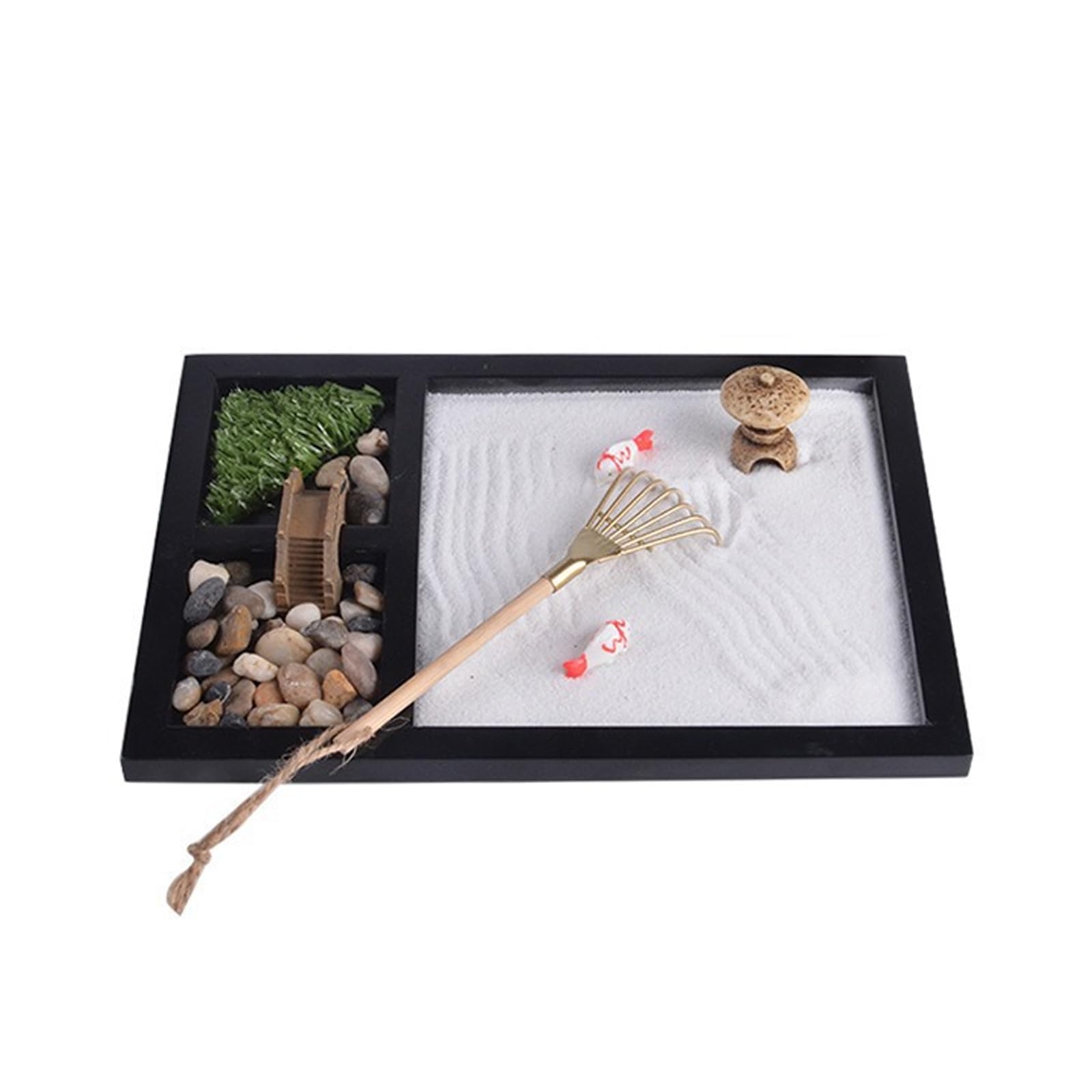 Vassoio sabbia paesaggio con ponte per Desktop Decor