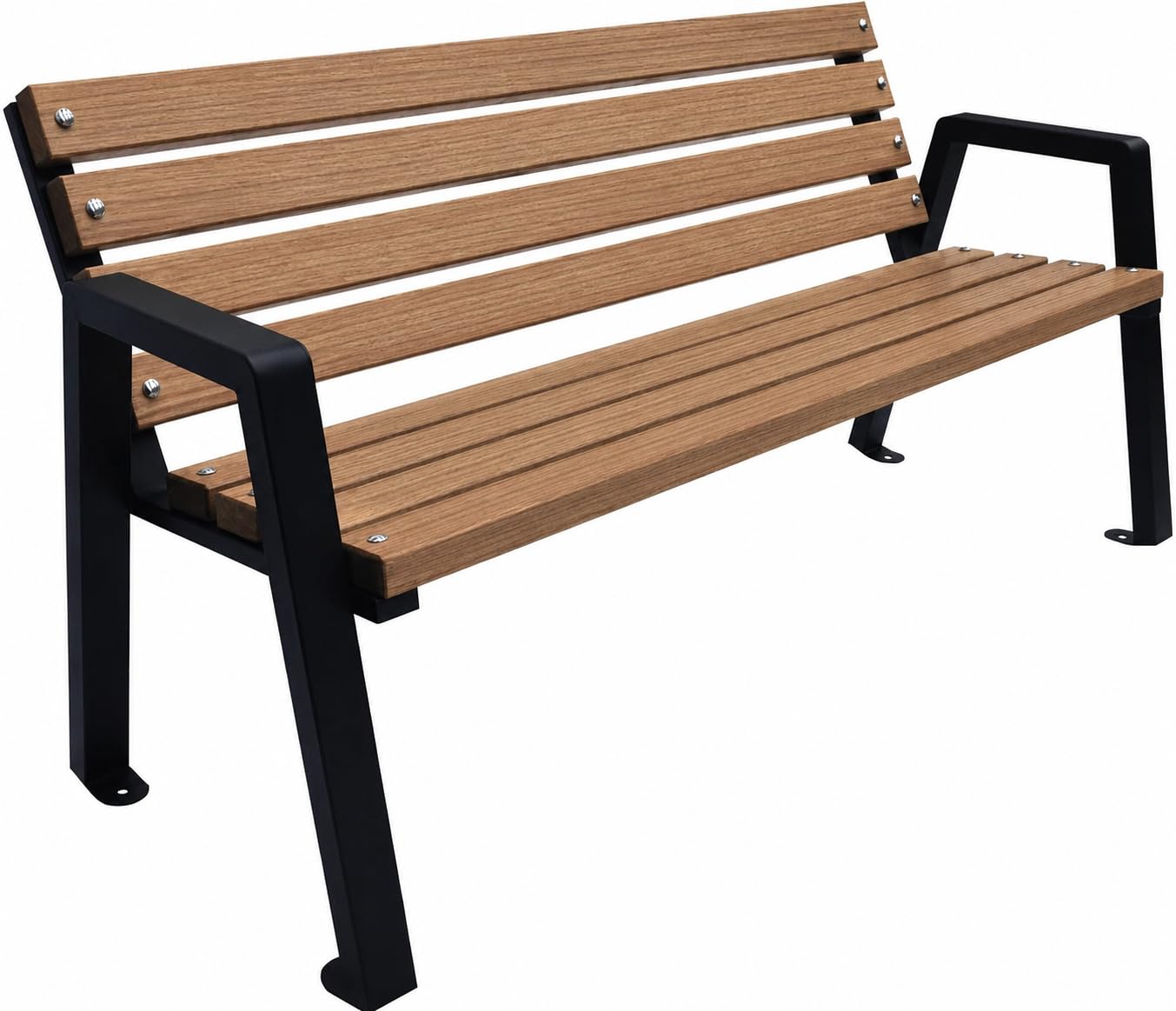 Banc de Jardin en Bois Résistant aux Intempéries 125cm - Banc en Bois Extérieur Moderno Revêtu par Poudre - Banc de Parc en Épicéa Scandinave - Planches Polies (Brun)