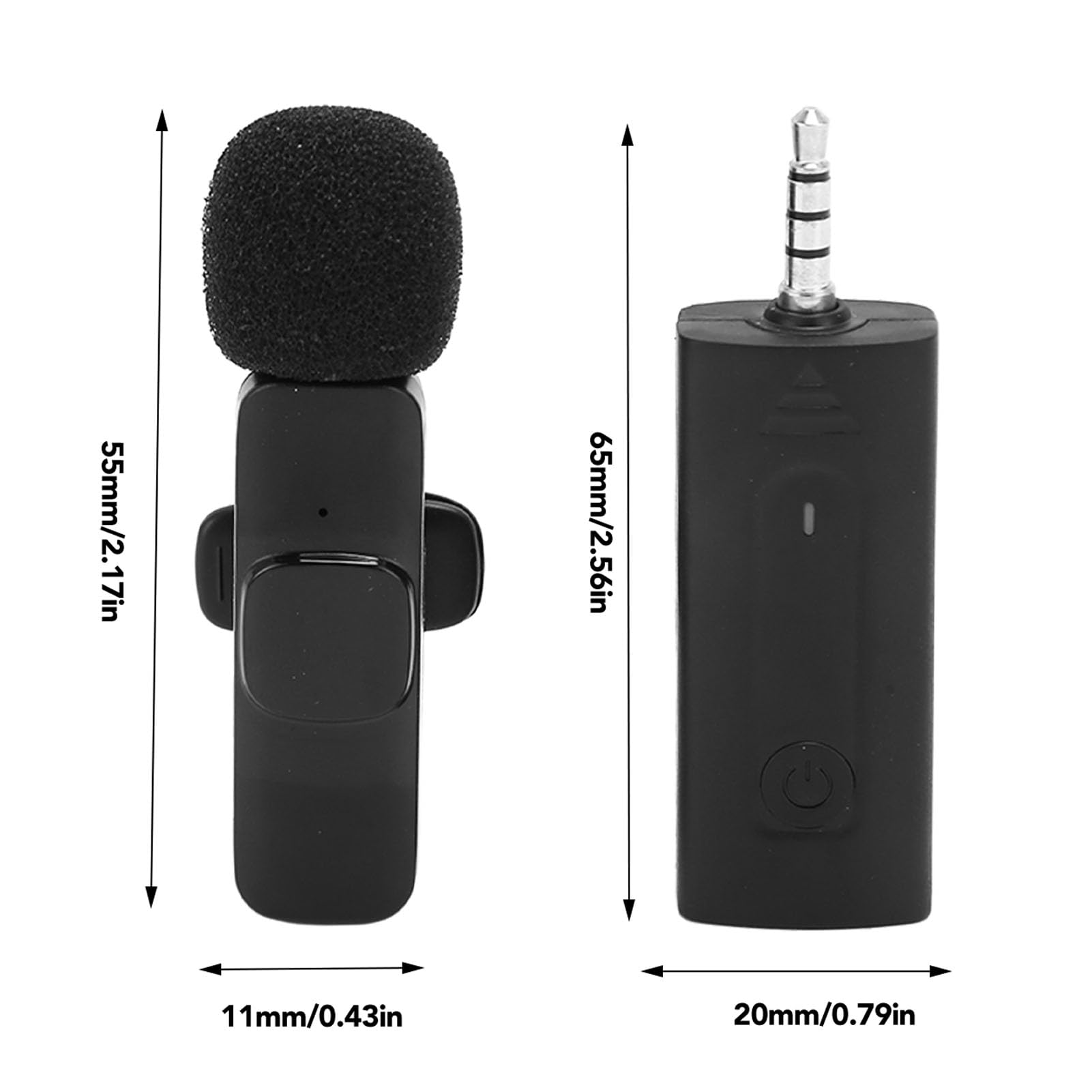 Microfono Lavalier Wireless Foro da 3,5mm, Microfono Lavalier Wireless a Cancellazione Automatica Professionale, Microfono Risvolto K35, Plug and play.
