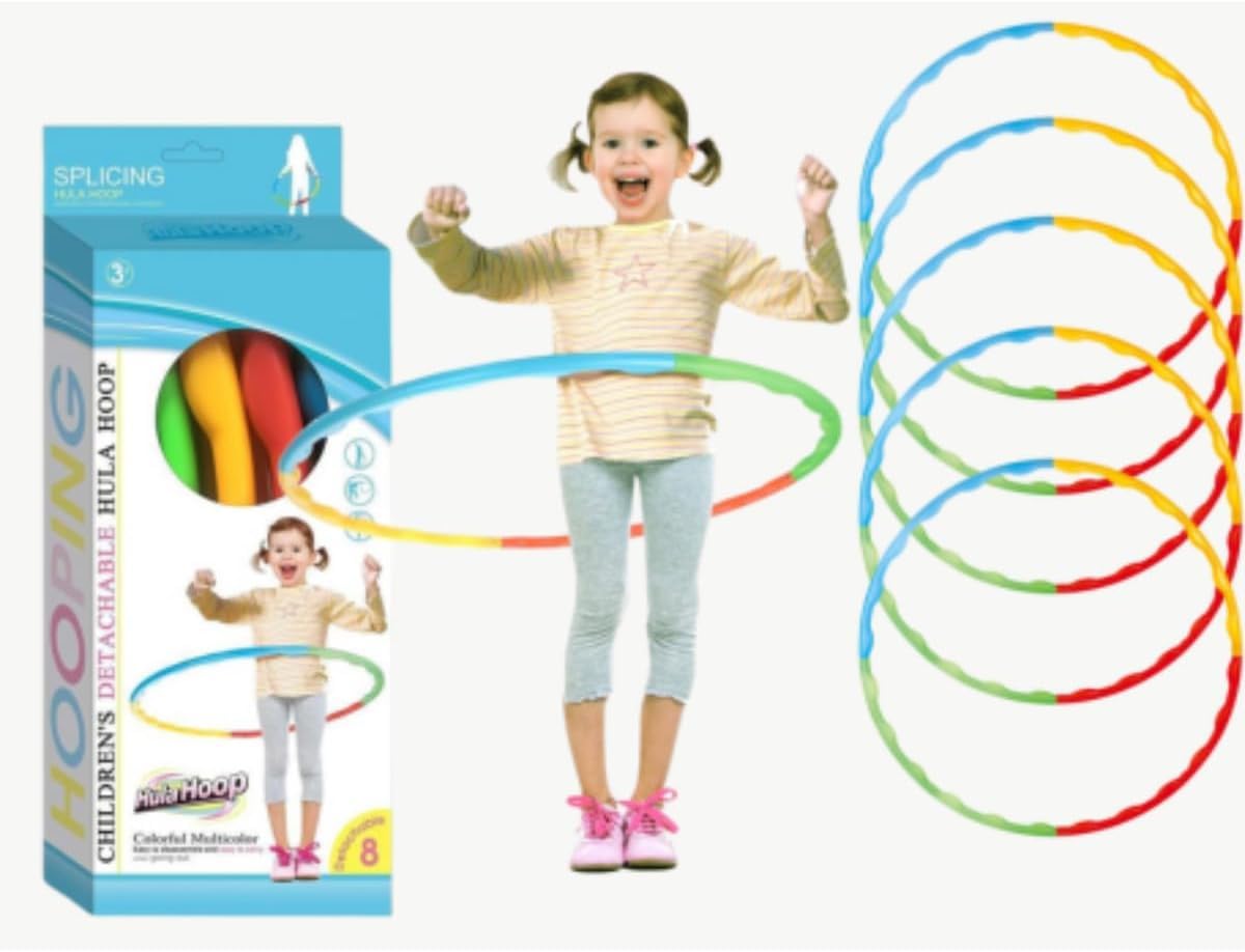 Detachable Adjustable Kids Hula Hoops/Snap Together, Colorful Exercise Hoops for Boys & Girls,Adjustable Weight & Size for Fitness, Sports, Gymnastics, Pet Training, Fun Play