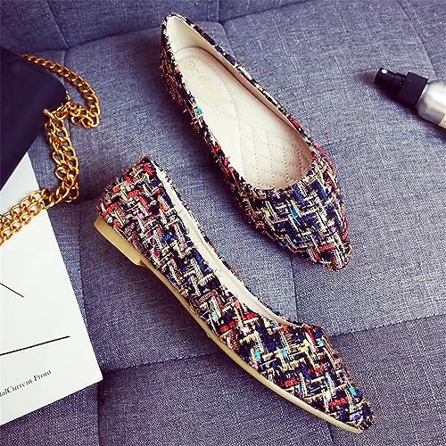 Women Retro Slip-On Ballet Shoes Soft Solid Classic Pointed Toe Flats Black 43 #TOP3