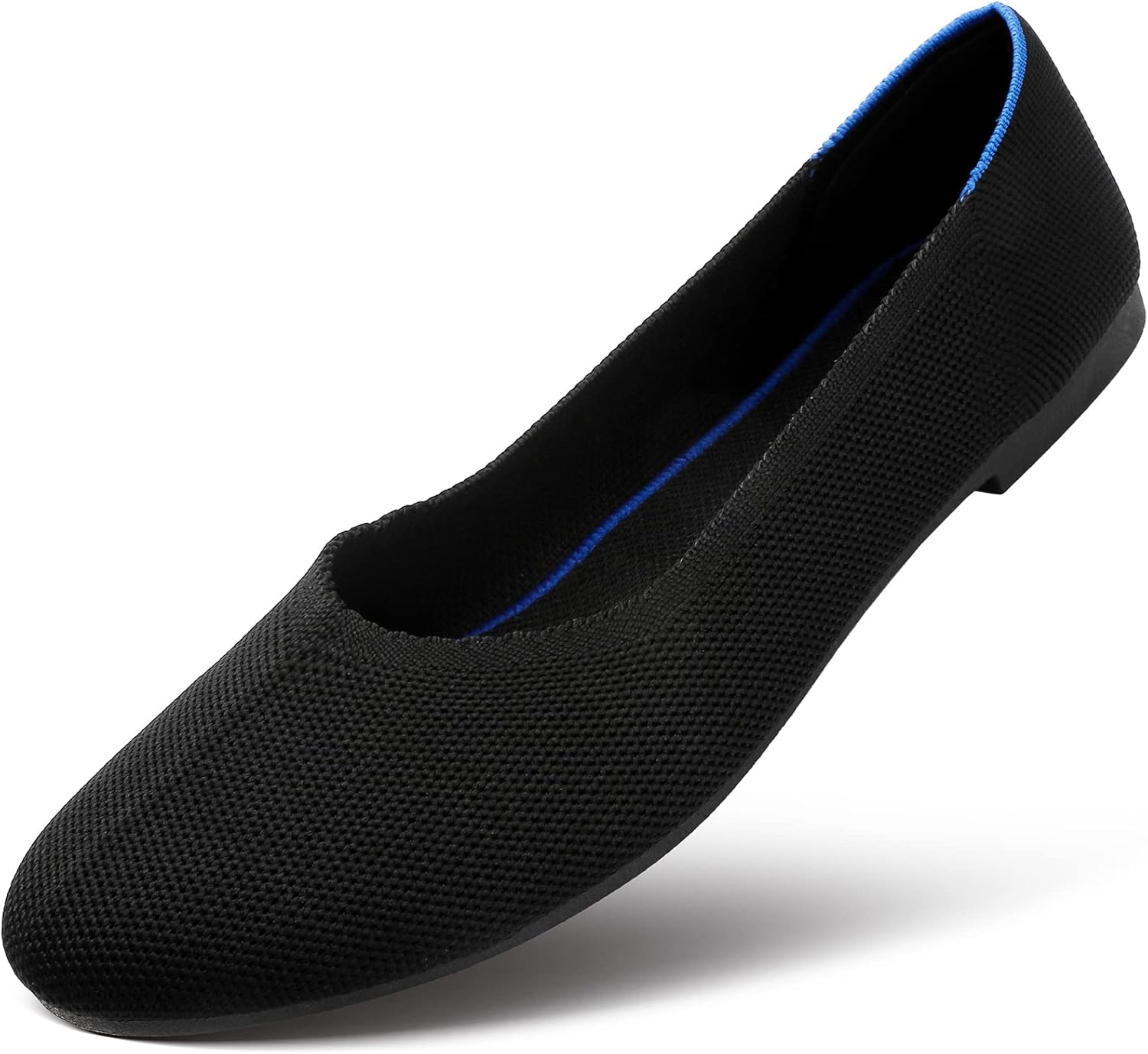 Eydram Womens Round-Toe Flats Shoes,Breathable Mesh Flats for Women,Comfortable Dress Flats Shoes(Lightweight and Soft)(Round-Toe Black.US10)