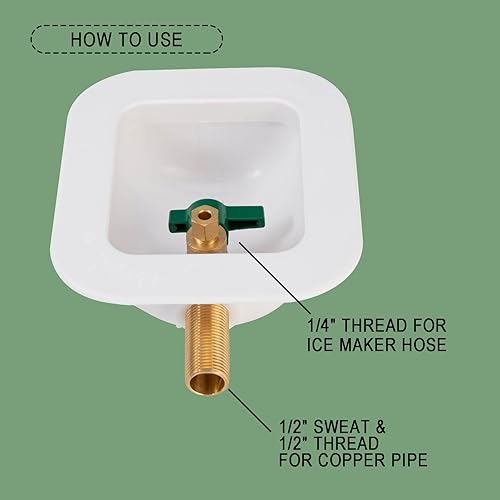 Miniatura 10 de [1 unidad] Caja de salida para máquina de hielo Lingmfg PEX crimpado con martillo, crimpado de 1/2 pulgada PEX 1807, conexión manguera de máquina