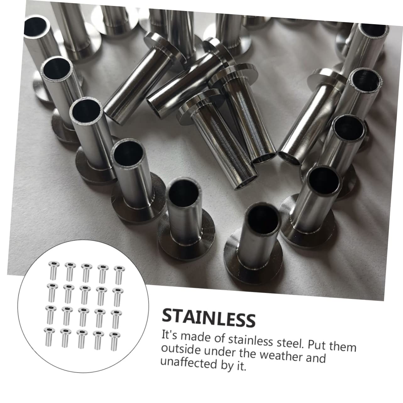 Homoyoyo Stainless Steel Cable Railing Protector Sleeves 50pcs DIY Wire Rope Protectors with Drill Bit for Decks and Balustrades Sturdy Cable Railing Kit Accessories