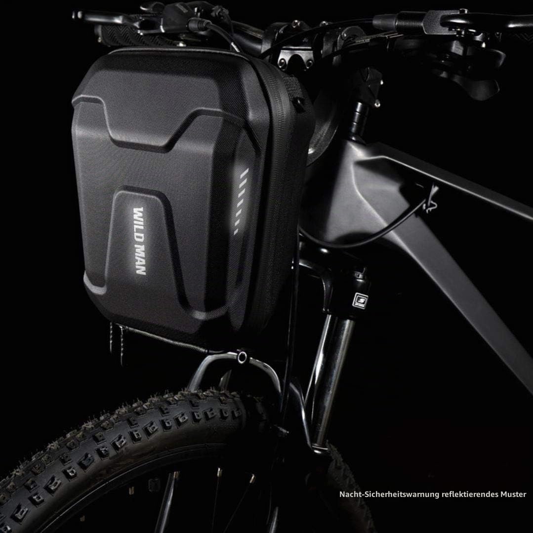 WILD MAN 3L Hartschalen-Aufbewahrungstasche für Tretroller, mit Schnellverschluss, Regenschutz, für Tretroller, Klapprad, Kickboard, Lenkertasche, MTB (E8)