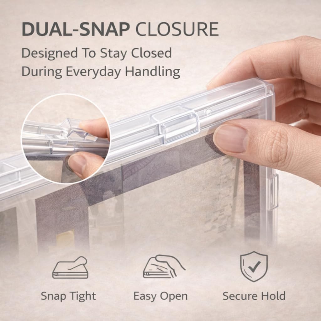 FUYIHGL® 2PCS Magazine Protectors for Collectors | Large Plastic Rigid Stackable Snap-Latch Project Cases - 12x8.8x0.9" - Signed Magazines, Letter Documents, Certificates