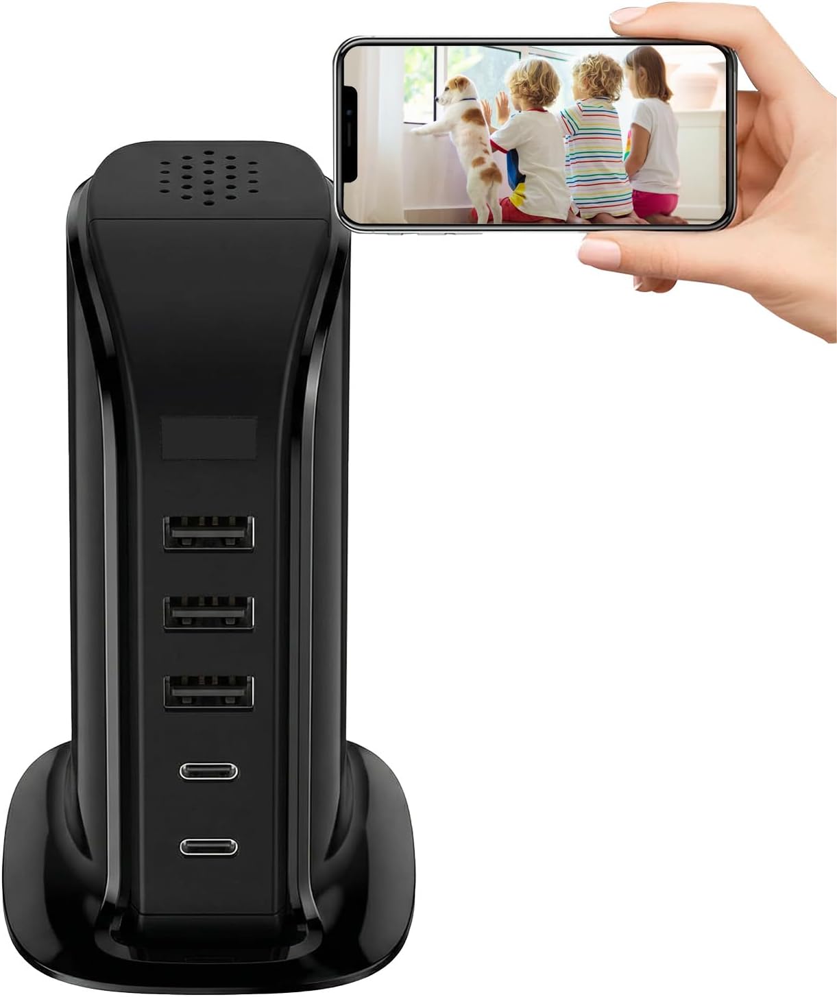 1080P USB Charger Security Camera, Wireless Indoor Nanny Cam with Night Vision for Home Baby Pet Monitoring