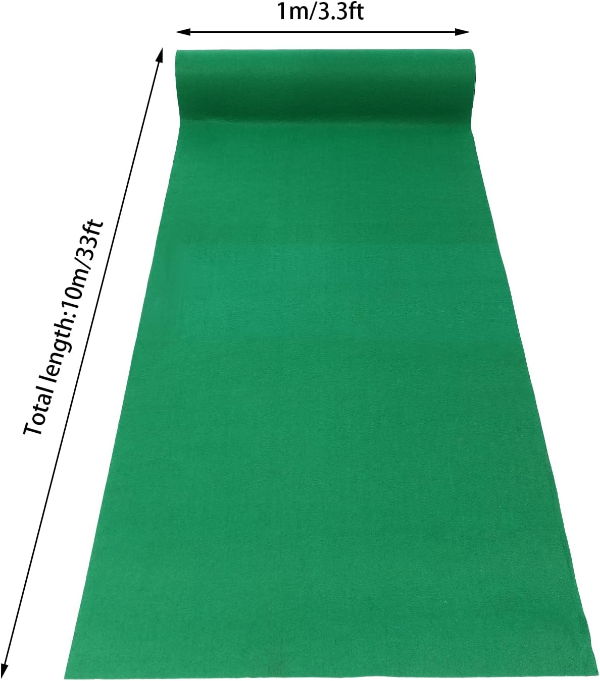 Carpet Runner, 33ft x 3ft Extra Large Aisle Runner, Reusable Felt Runway Rug for Wedding Party Ceremony Events Decorations, Indoor & Outdoor Use(Green)