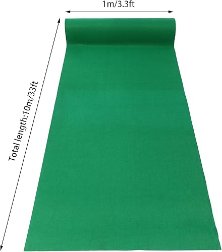 Miniatura 3 de CNCEST Alfombra verde para fiesta, 360 GSM grueso, tapete antideslizante de 33 pies para boda, ceremonia de película, decoración de propuestas de