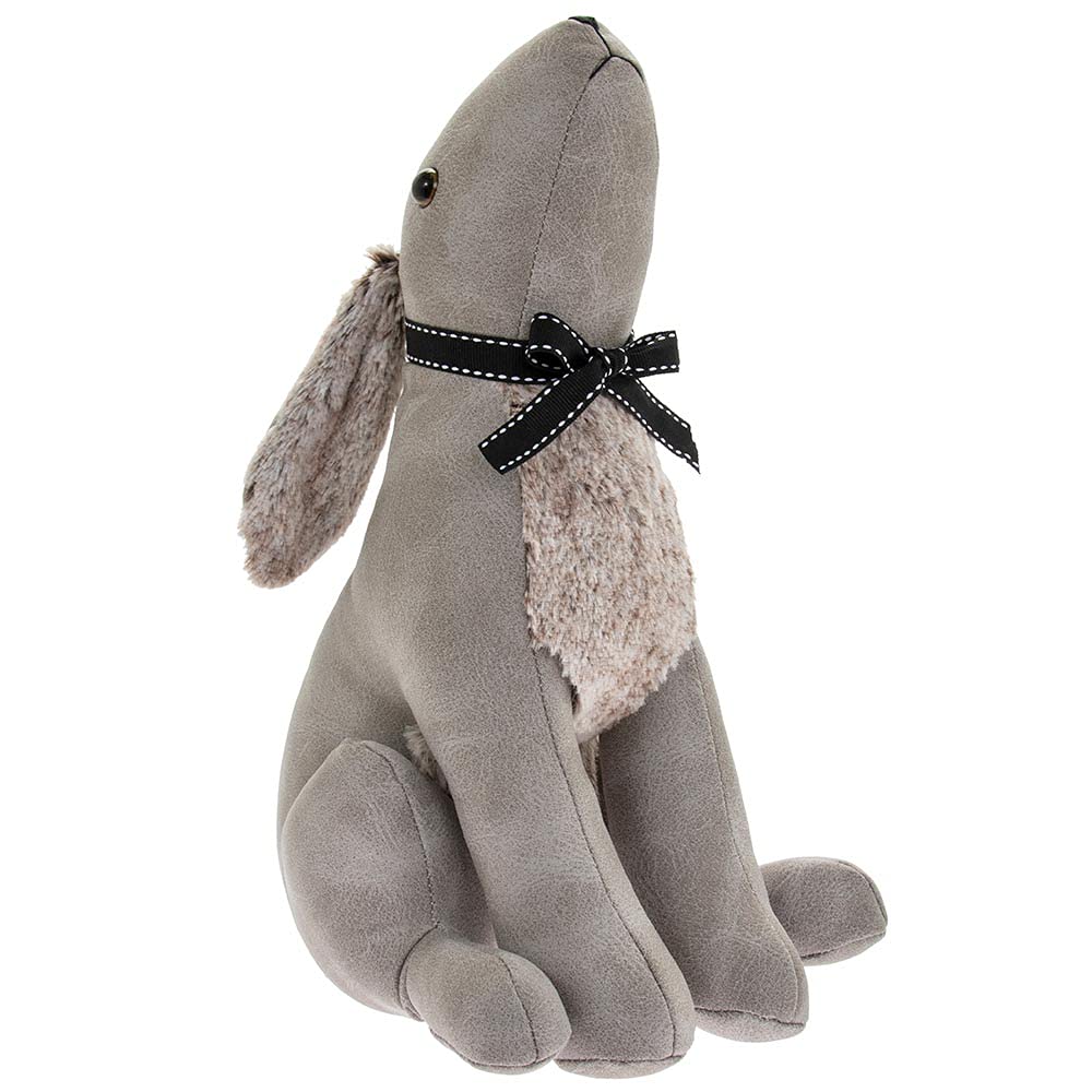 Assorted Doorstop Door Stop Stopper Filled Heavy Doorstop Faux Leather Novelty Wedge (Grey Moon Gazing Hare Doorstop)