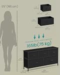 SONGMICS BELLAH Collection - Dresser for Bedroom, Chest of Drawers, Storage Organizer Unit, Closet, Entryway, Steel, 5 Drawers, Modern, Ink Black and Ebony Black ULGS322BH03