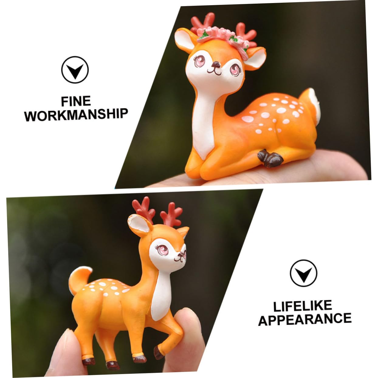 ULTECHNOVO 20stücke Cartoon REH Figuren Resin Tier Dekoration Für Schreibtisch Garten Und Party Niedliche REH Ornamente Für Kreative Innenraumgestaltung