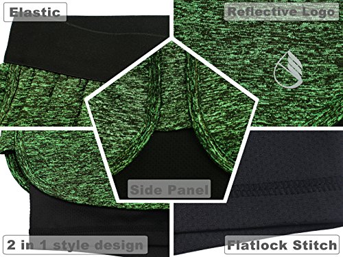 Image of icyzone Running Yoga Shorts for Women - Activewear Workout Exercise Athletic Jogging Shorts 2-in-1