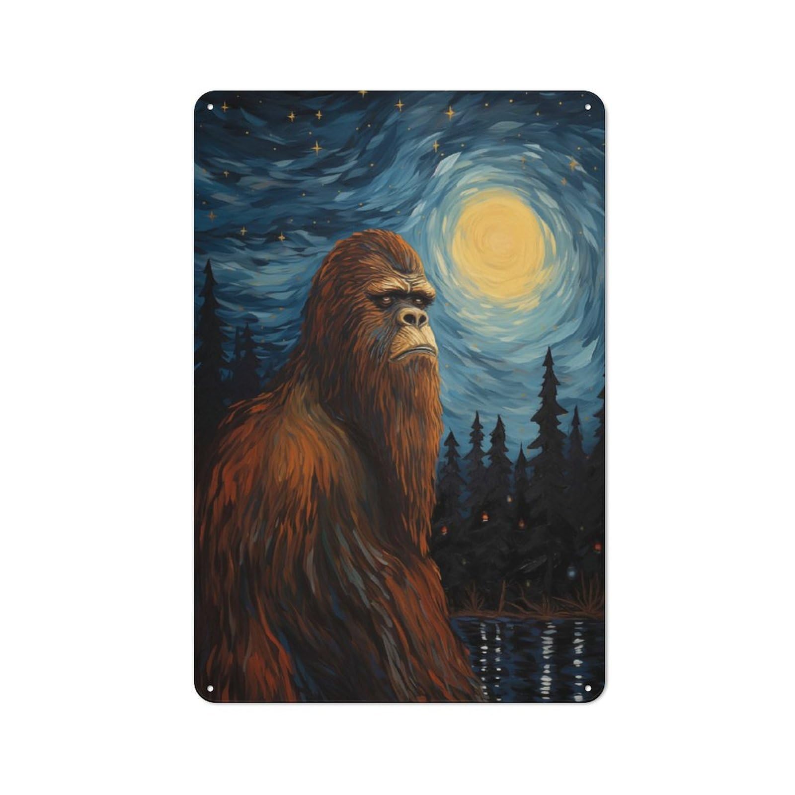 Bigfoot Starry Industrial-style Tin Sign 30x20cm for Garage Or Workshop, for Garage, Workshop And Man Cave Decoration