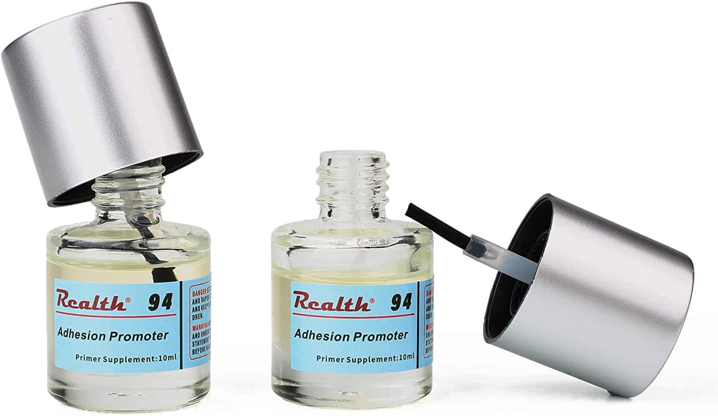 – 2 Pack Adhesion Promoter with Brush Head Tape Primer Increase Adhesion for Acrylic Metalworking Double Sided Mounting Tape Car Wrapping Application Tool Automotive Molding Tape 10ml (AP9402)