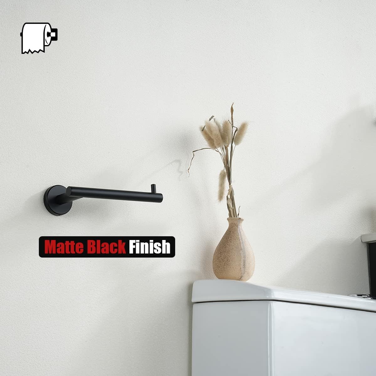Matte Black Stainless Steel Wall Mounted Toilet Paper Holder Set