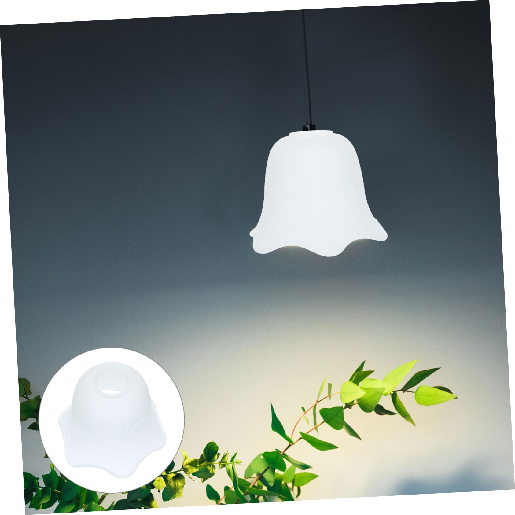 Paralume in Vetro Artigianale per Lampadina E27, Paralume Decorativo da Soffitto in Vetro Delicato, Set da 2 Pezzi per Illuminazione Ambientale e Camere da Letto