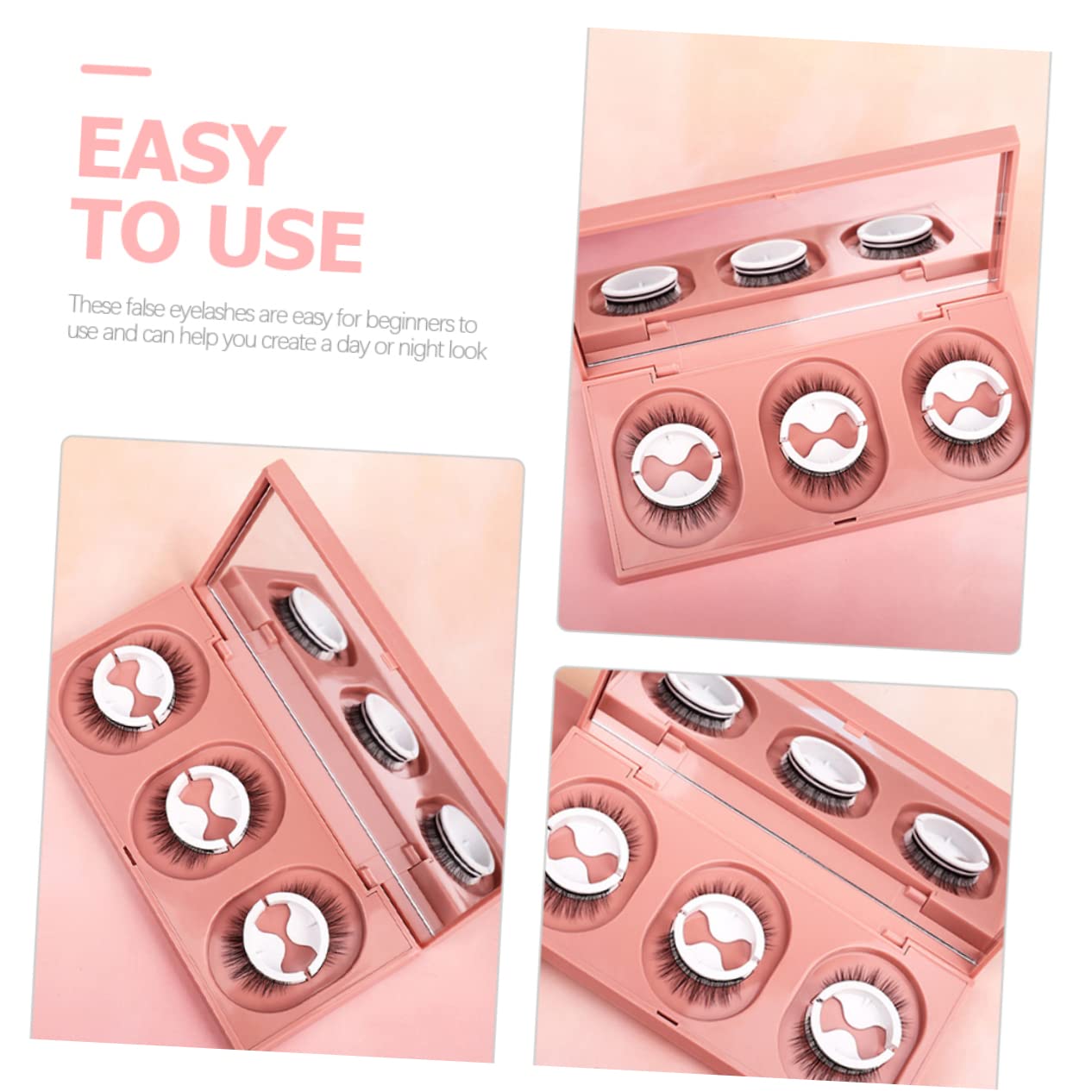 FOMIYES 3 Set Di Ciglia Finte Autoadesive Riutilizzabili Dallaspetto Naturale Applicatore Di Ciglia Finte Spesse E Soffici A Lunghezza Intera Set Di Estensioni Per Donne 3 Paia*3