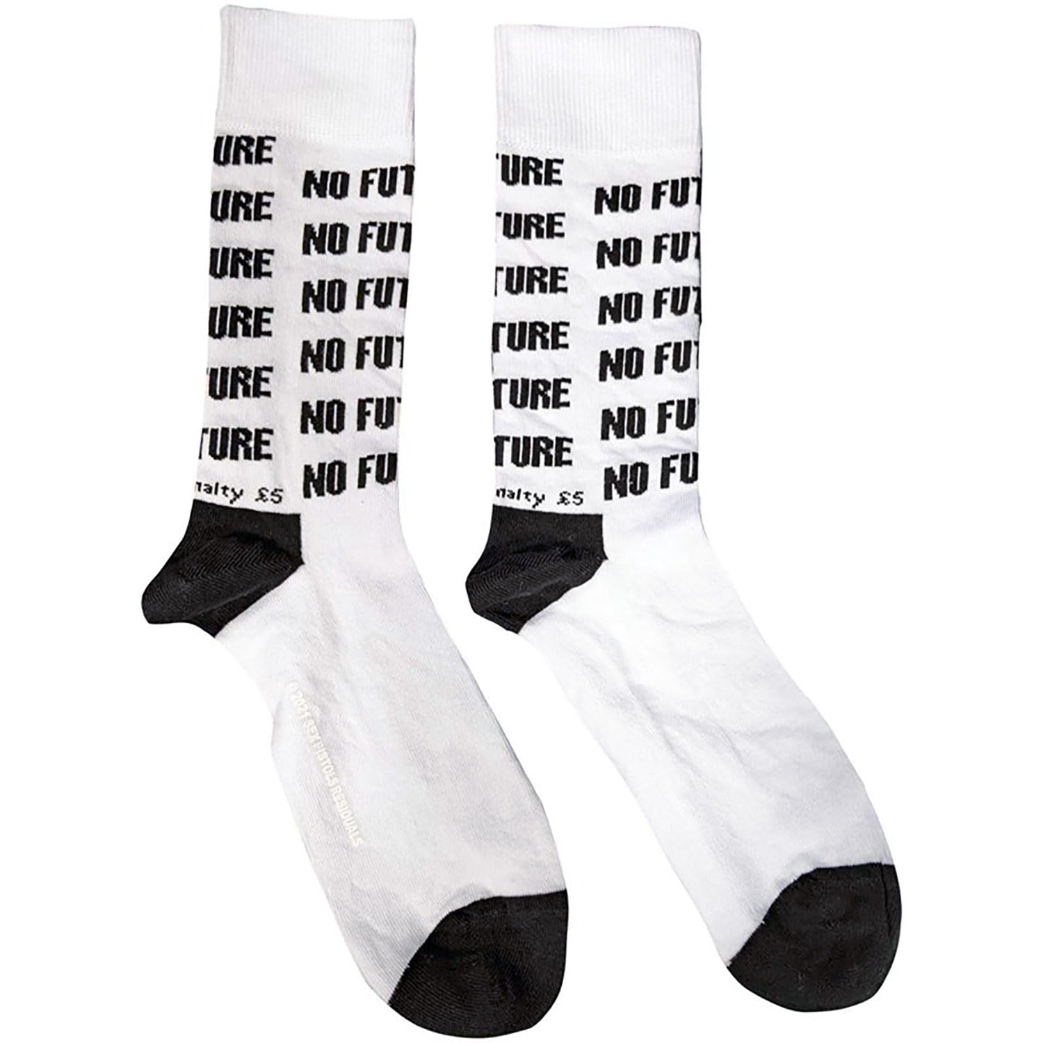 Sex Pistols No Future White Socks One Size UK 7-11 NEW OFFICIAL