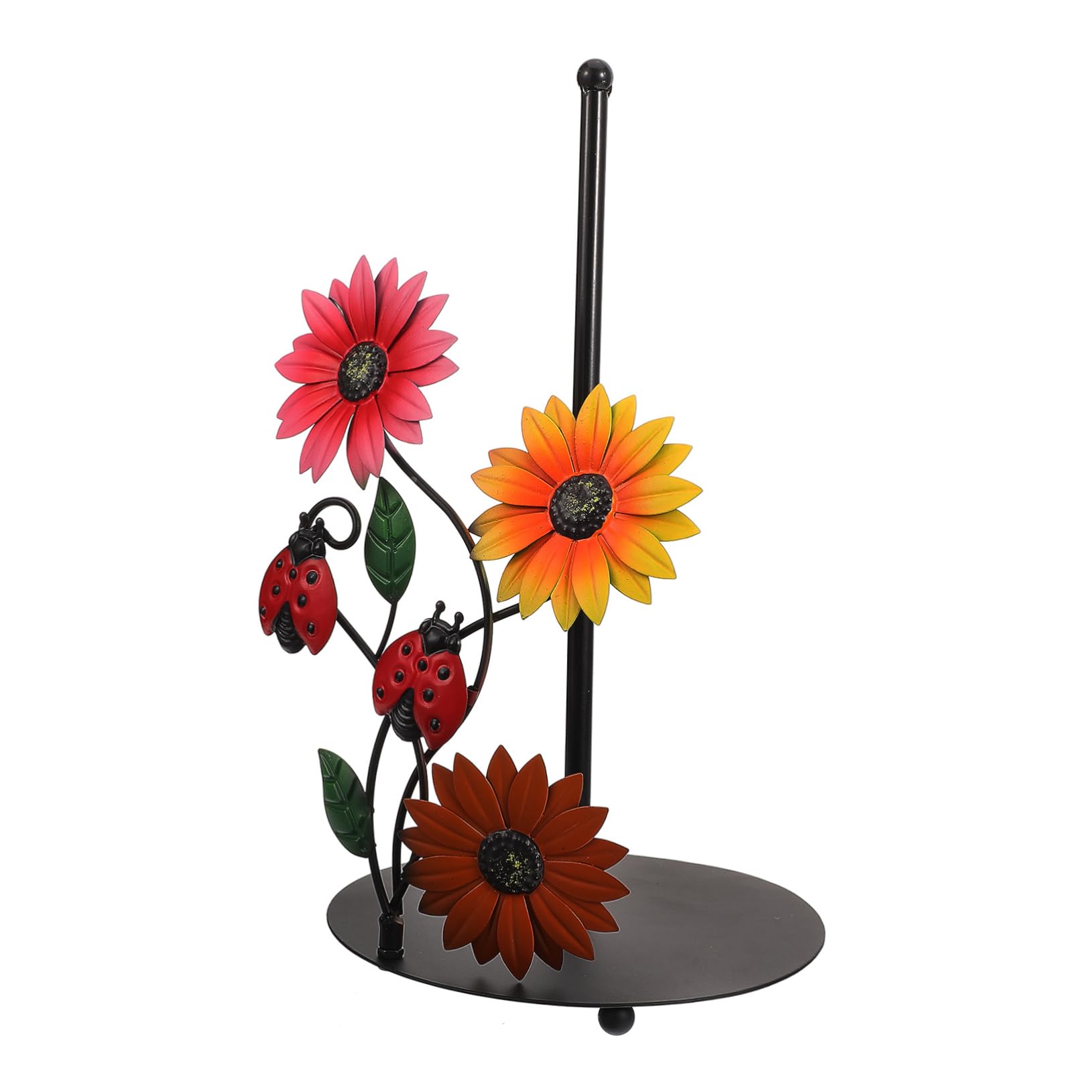 Tofficu Portarotolo da Cucina in Ferro a Girasole, Supporto in Piedi Decorativo per Rotolo di Carta, Stabile e Facile da Usare per Cucina e Tavolo