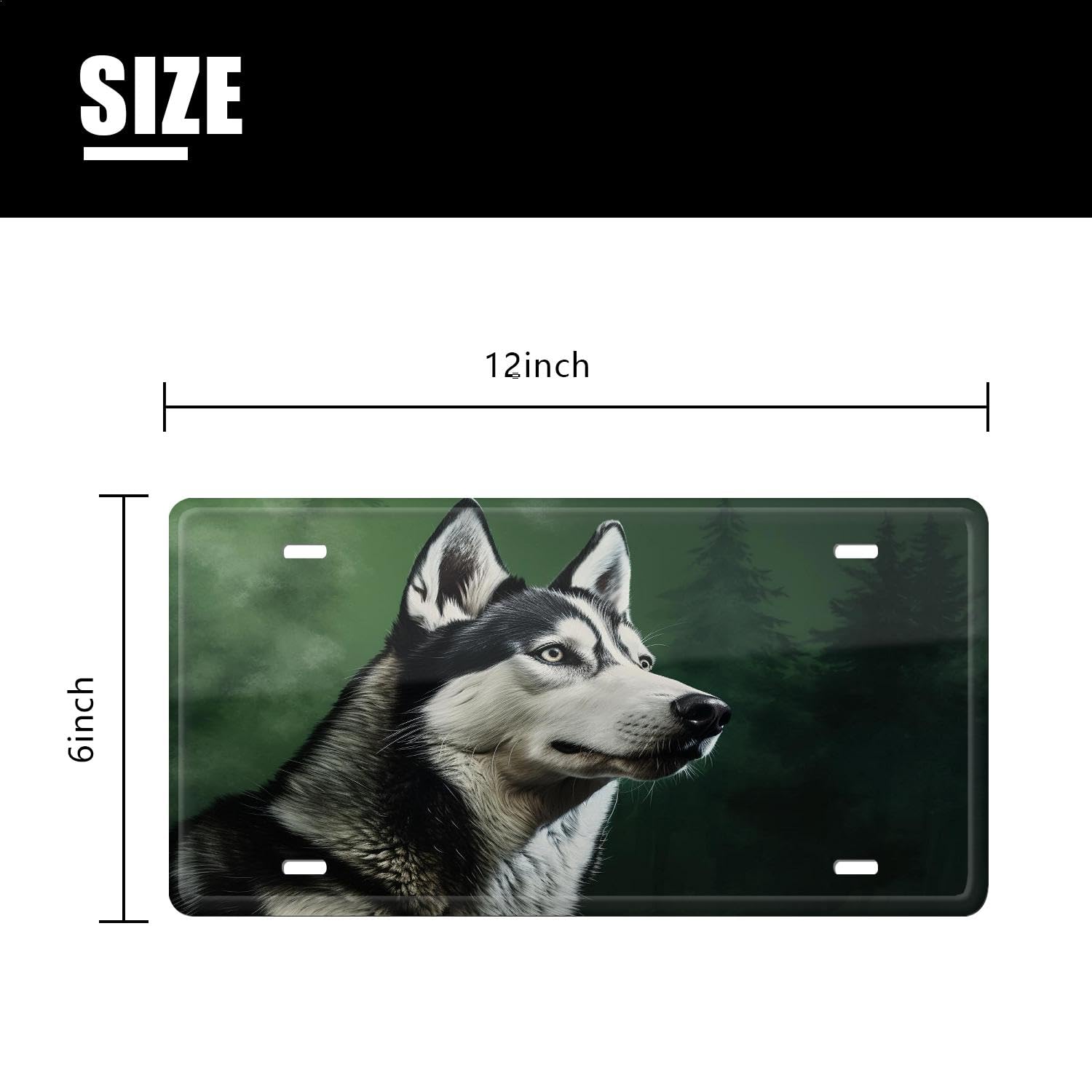 Muishi Cool Wolf Forest Decorative License Plate - 6x12 Inch Metal Novelty Plate For Wall, Car, Or Gift - View #8