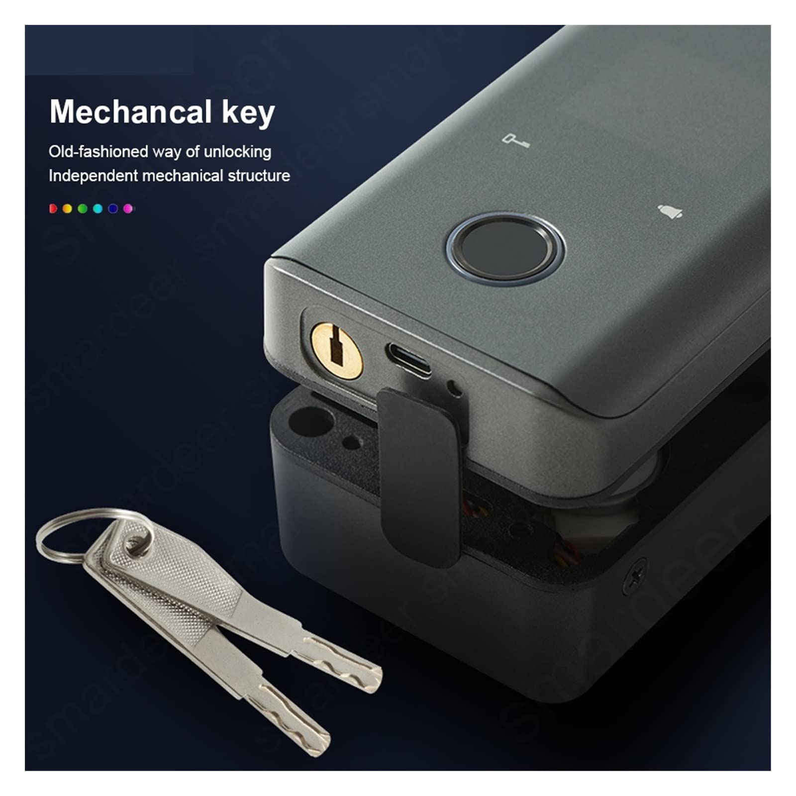 Serratura Smart, Serratura intelligente con blocco biometrico dell'impronta digitale for porta in vetro for l'app Tuya Impronta digitale senza chiave/Password/NFC/Carta/Chiave/App(Options 5)