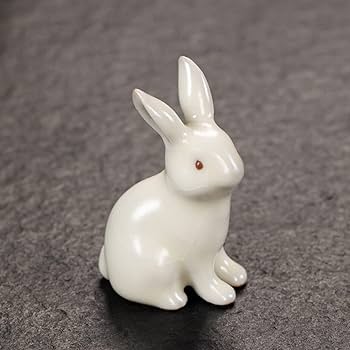 Amazon.co.jp: うさぎ 置物 2匹セット タイプ2 風水 置物
