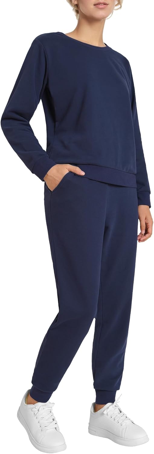 Weintee Women's Petite Jogging Set Pullover Sweatshirt and Sweatpants 2 Piece Sweatsuits