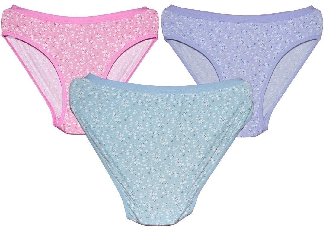 nitro skill Women's Bikini Briefs, Floral Print, Pack of 3, Blue, Pink and Lavender-picture-24
