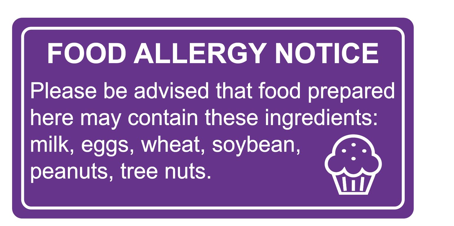 500PCS 1x2'' Food Allergy Warning Labels Allergies Restaurant Food Labels Self Adhesive Stickers