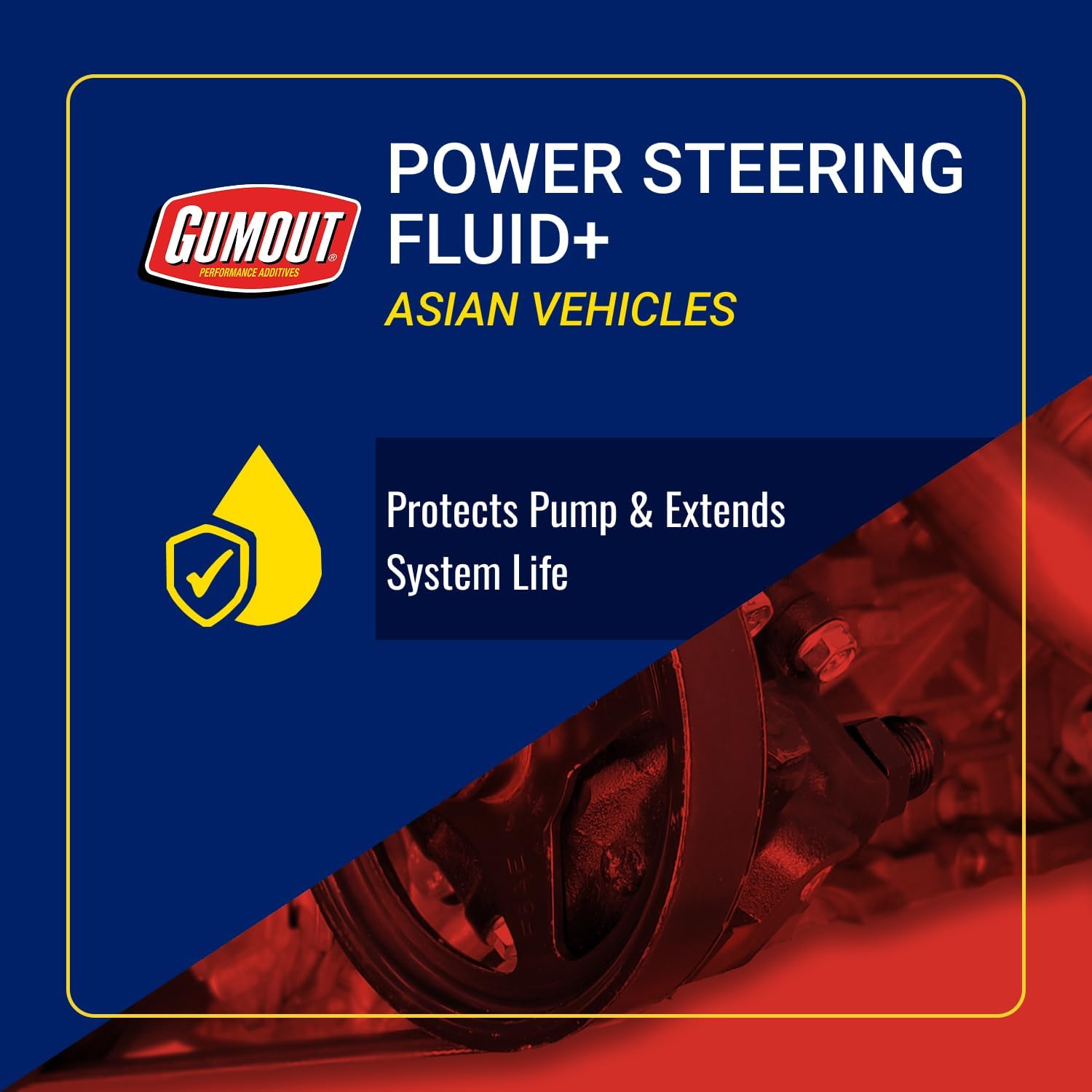 GUMOUT Power Steering Fluid+ for Honda/Acura/Toyota and Other Asian Vehicles | 32 Fl. oz., 6-Pack