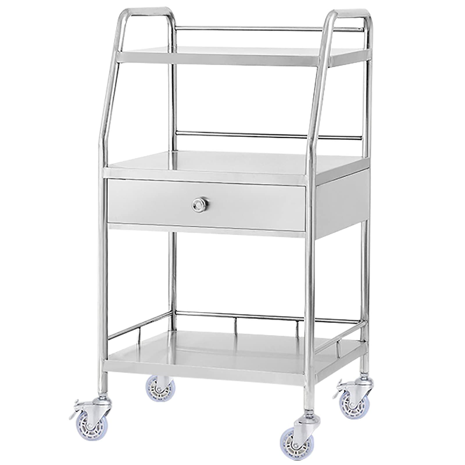YNIYUJKL Medical Utility Cart - Stainless Steel Healthcare Rolling Trolley For Clinics And Laboratories - Mobile Care Equipment
