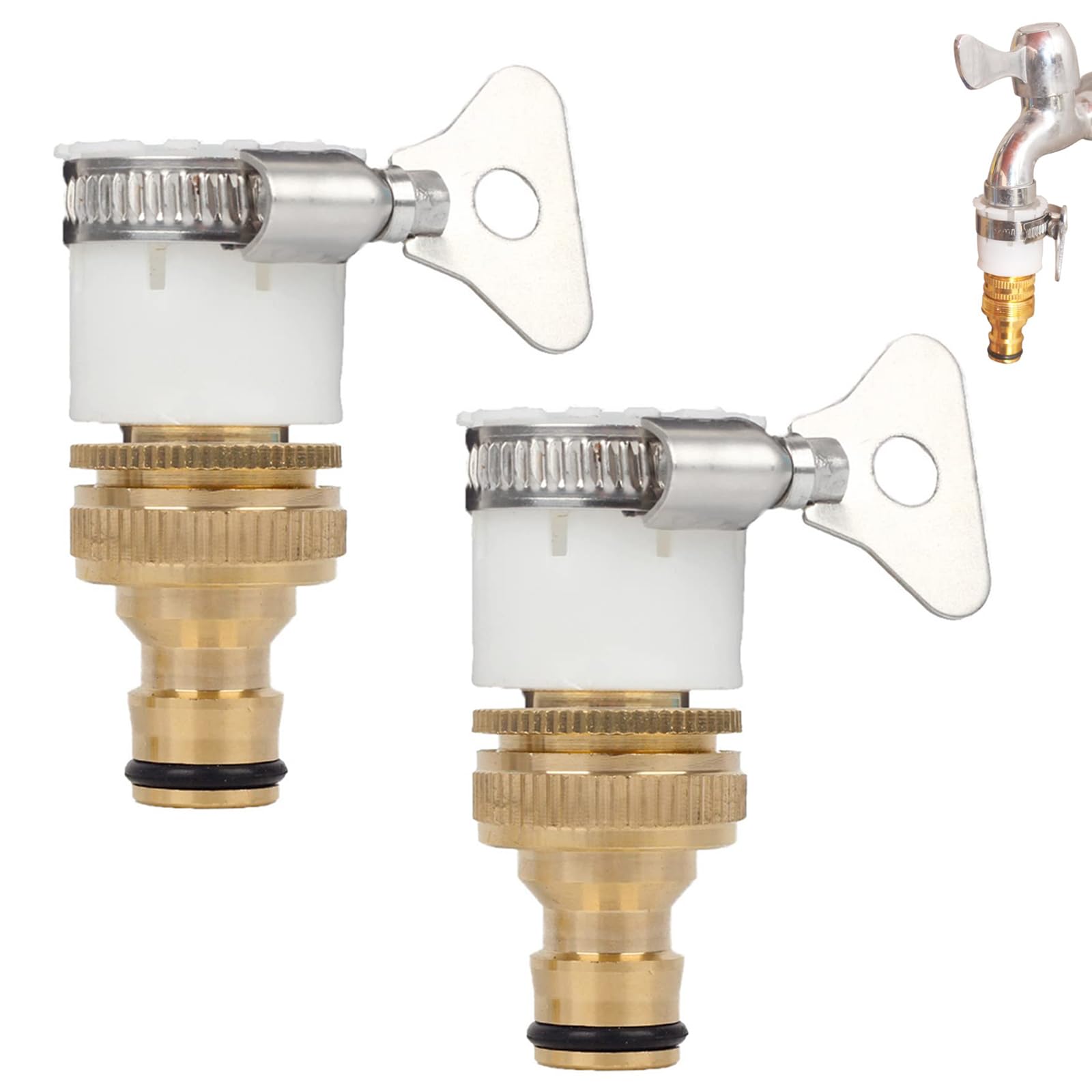 2Pcs Pipe Connector for Tap, 2 In 1 Universal Hose Pipe Connector, Alloy Tap Connector Quick Release Coupling, 3/4 &1/2 Inch Garden Hose Tap Connector for Water Pipe, for Garden Bathroom Kitchen (B0DFPK6R47) Amazon Price History, Amazon Price Tracker