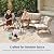 EAST OAK 4-Piece Plaza Patio Furniture Set, Outdoor Furniture with Thick Cushion Sofa and Coffee Table, Modern Patio Conversation Set for Garden, Backyard and Porch, Brown & Beige