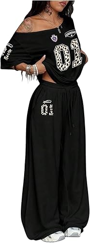 SOLY HUX Summer Outfits for Women Number Graphic Off The Sho