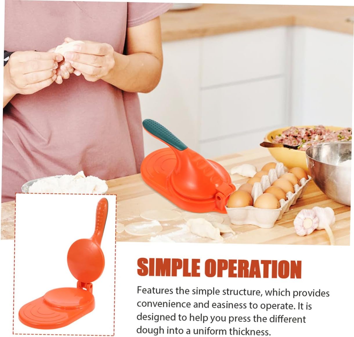 Handheld Dumpling Press 2pcs PP Manual Dough Maker for Wrappers image 4